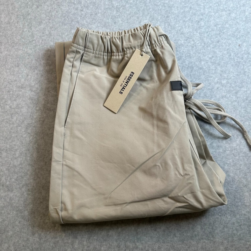 Fear of God ESSENTIALS Twill High Waist Drawstring Pants Womens S Beige Tan NWT